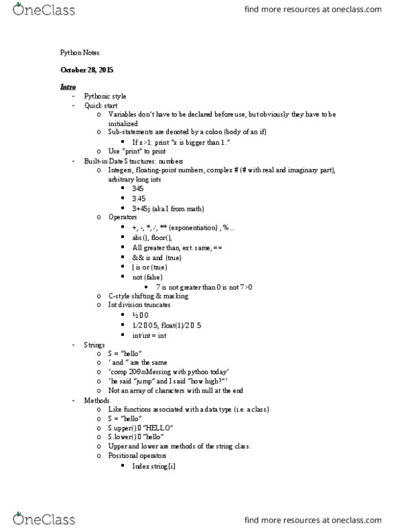 COMP 206 Lecture Notes - Lecture 8: Concatenation, Electronic Industries Alliance, Everytime thumbnail