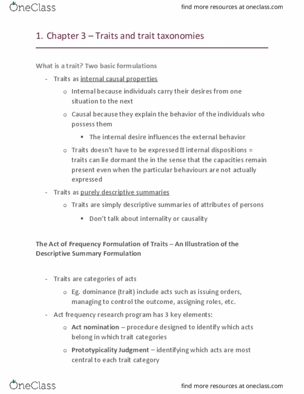 PSYC 305 Chapter Notes - Chapter 3: Sociosexual Orientation, Suicidal Ideation, Psychopathy thumbnail