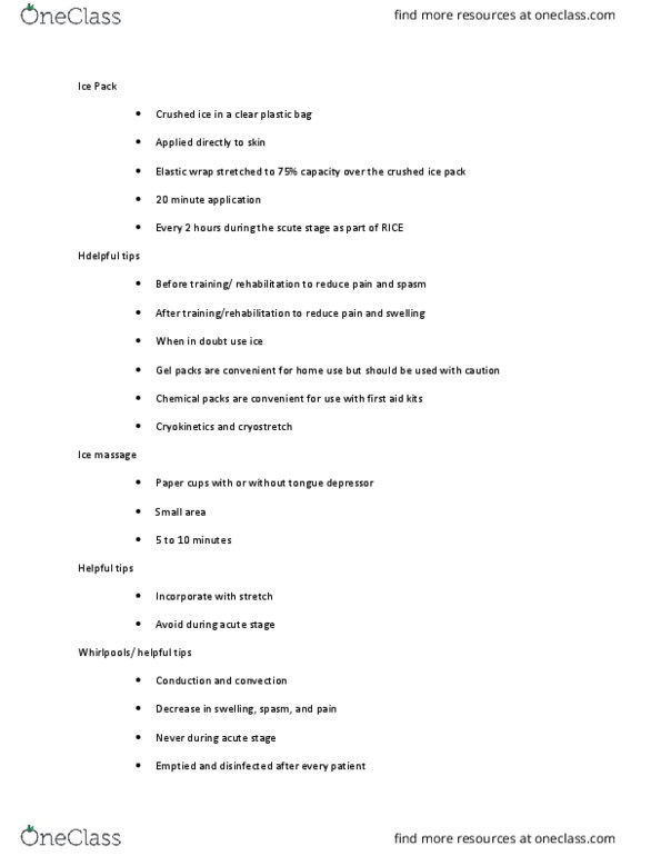 EHS 240 Lecture Notes - Lecture 16: Spasm, Cotton Pad, Tongue Depressor thumbnail