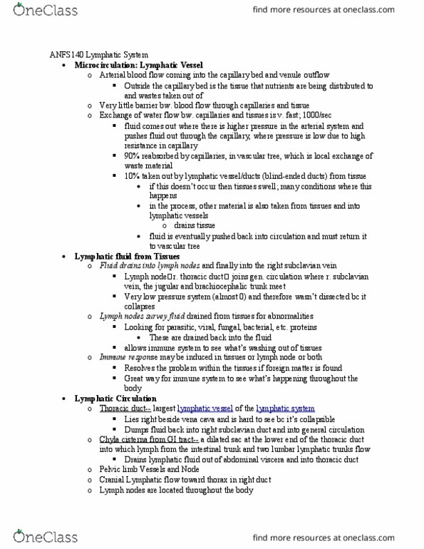 ANFS140 Lecture Notes - Lecture 2: Tunica Intima, The Fluid, Cecum thumbnail