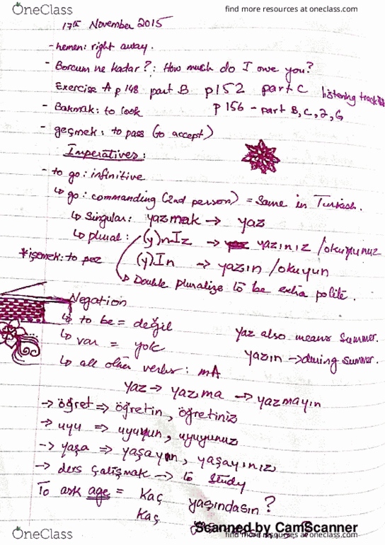 NML270Y1 Lecture Notes - Lecture 7: Infinitive thumbnail