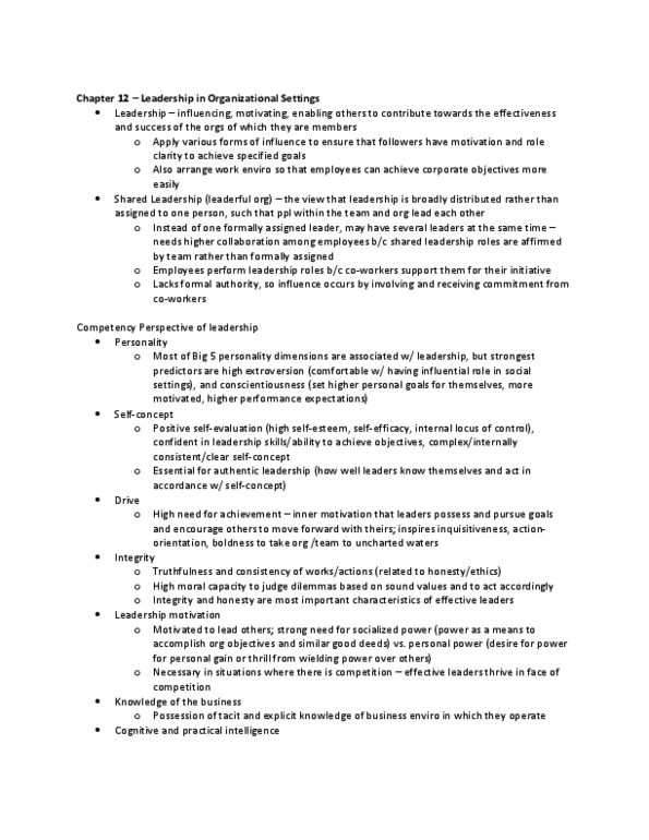 BUS 272 Chapter Notes - Chapter 12: Circular Reasoning, Team Dynamics, Job Performance thumbnail