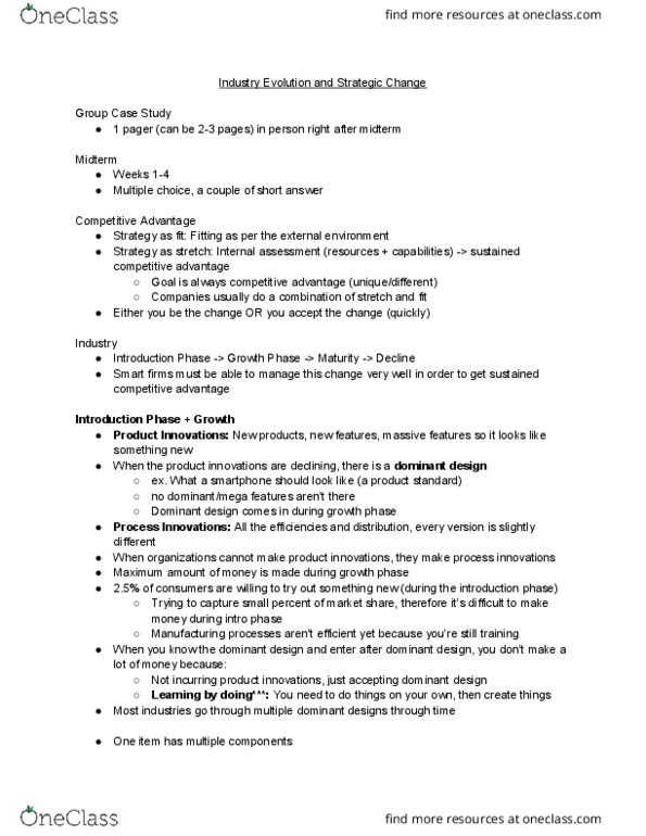 BSM 600 Lecture Notes - Lecture 4: Dominant Design, Multiple Choice, Bounded Rationality thumbnail