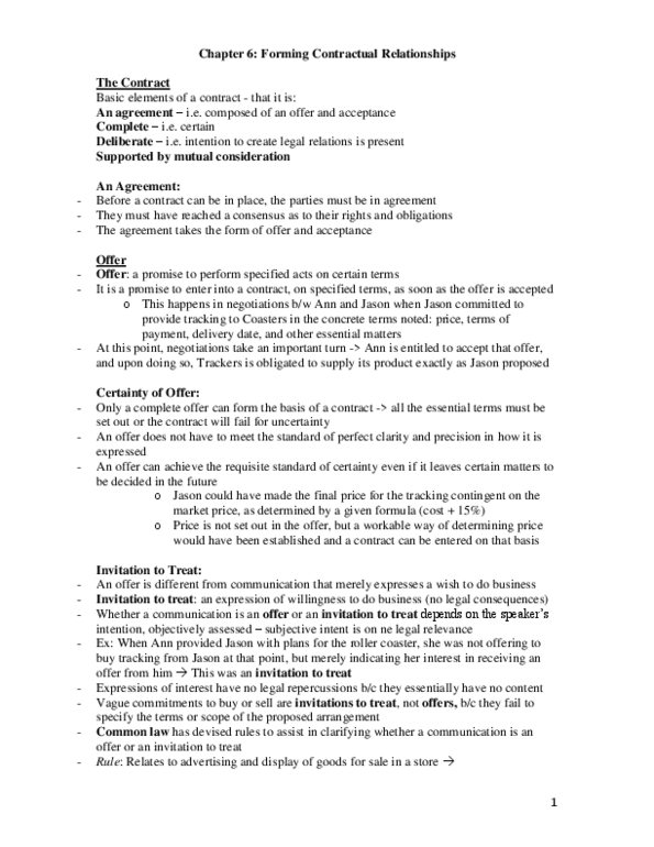 MCS 3040 Chapter Notes - Chapter 6: Fax, Standard Form Contract thumbnail