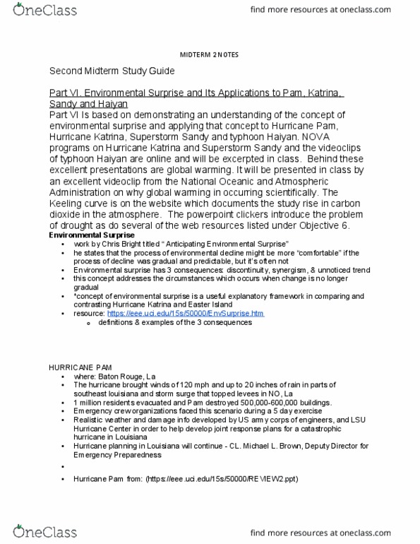 SOCECOL E8 Lecture Notes - Lecture 3: Hurricane Sandy, Hurricane Preparedness For New Orleans, Keeling Curve thumbnail