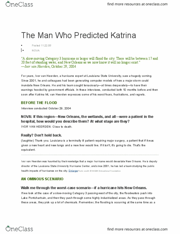 SOCECOL E8 Lecture 7: The Man Who Predicted Katrina thumbnail