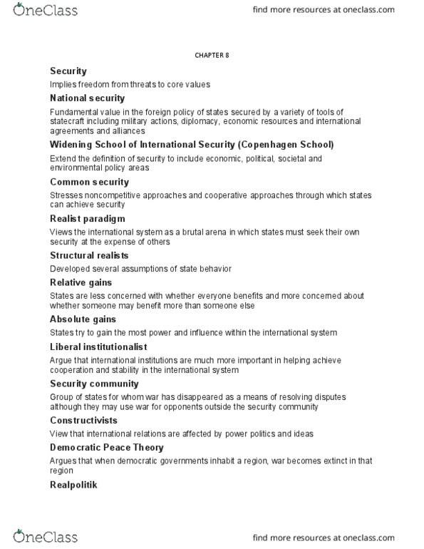 INTL ST 14 Lecture Notes - Lecture 8: Environmental Policy, Democratic Peace Theory, Mutual Assured Destruction thumbnail