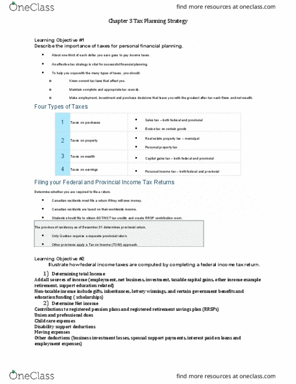 FINA 385 Lecture Notes - Lecture 3: Registered Retirement Savings Plan, Property Tax, Tax Deduction thumbnail