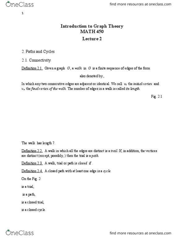 MATH 450 Lecture Notes - Lecture 2: Separating Set, Complete Graph, Subset thumbnail