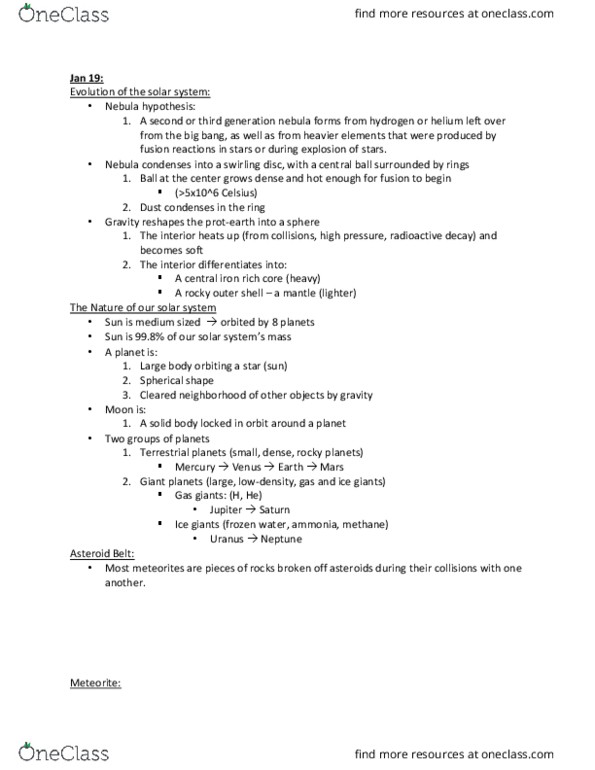 EPSC 201 Lecture Notes - Lecture 1: Iron Meteorite, Big Bang, Carbonaceous Chondrite thumbnail