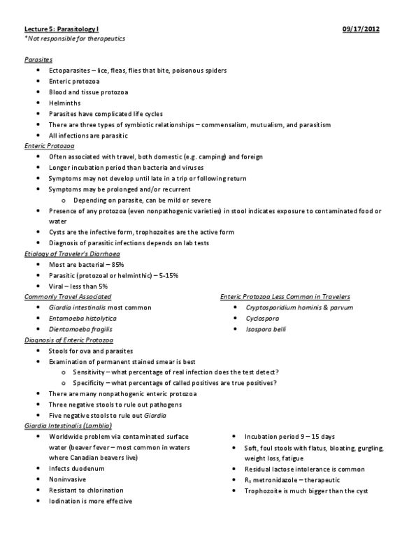Microbiology and Immunology 2500A/B Lecture Notes - Blood Culture, Balamuthia Mandrillaris, Cutaneous Leishmaniasis thumbnail