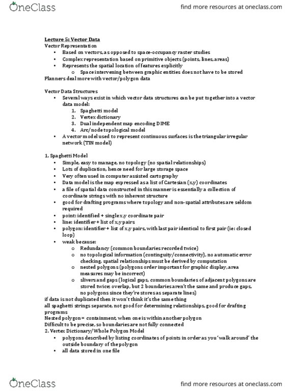 PLAN281 Lecture Notes - Lecture 5: Complex Representation, Data Modeling, Spatial Analysis thumbnail