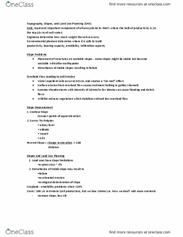 PLAN341 Lecture Notes - Lecture 4: Alidade, Bearing Capacity, Waterproofing thumbnail