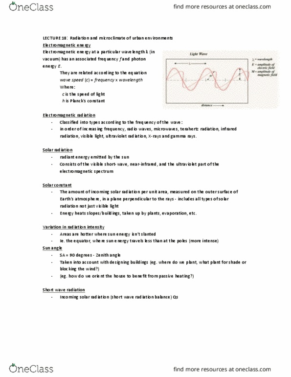 PLAN341 Lecture Notes - Lecture 18: Evaporation, Radiative Forcing, Electric Field thumbnail