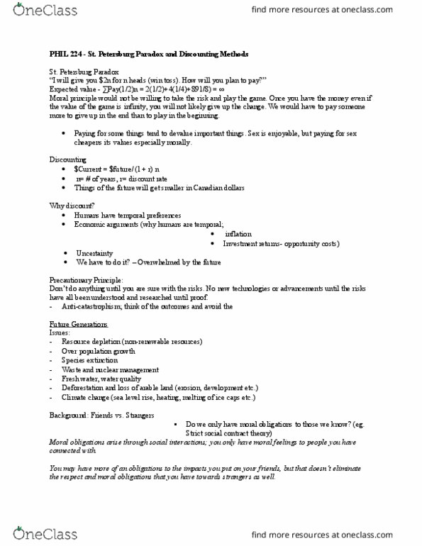 PHIL224 Lecture Notes - Lecture 4: Resource Depletion, Extinction, Sea Level Rise thumbnail