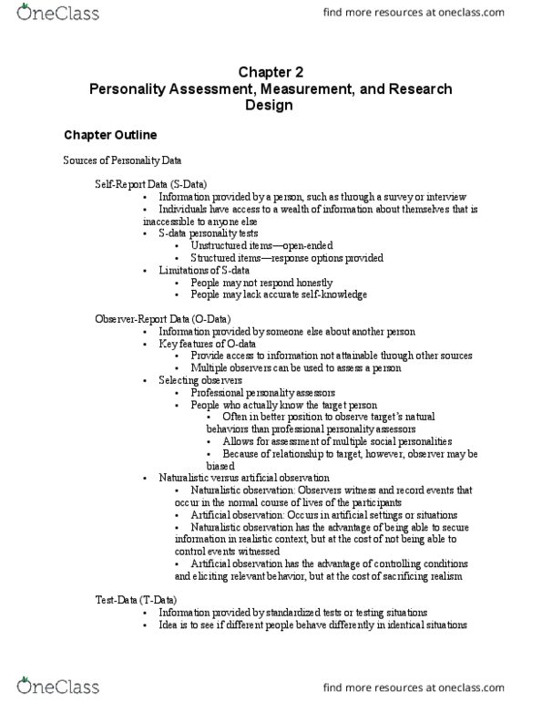 01:830:338 Lecture Notes - Lecture 2: Naturalistic Observation, Open Data Protocol, Random Assignment thumbnail