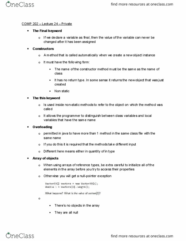 COMP 202 Lecture Notes - Lecture 24: Amay thumbnail