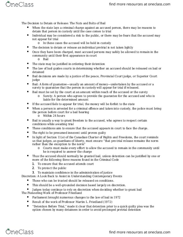 CRIM 131 Lecture 5: The Decision to Detain or Release Module 5 thumbnail