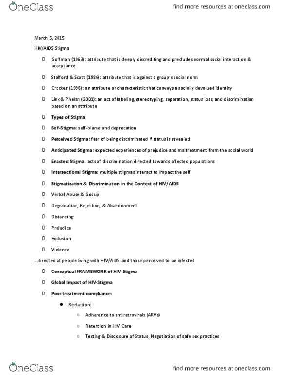 BIO SCI 45 Lecture Notes - Lecture 15: Safe Sex, Erving Goffman, Norm (Social) thumbnail