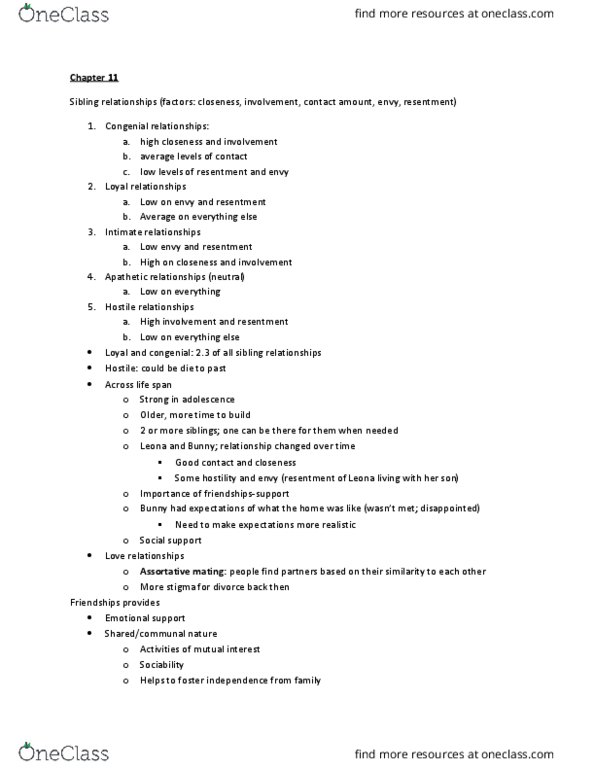 PSY 3128 Lecture Notes - Lecture 11: Assortative Mating, Dementia, Sandwich Generation thumbnail