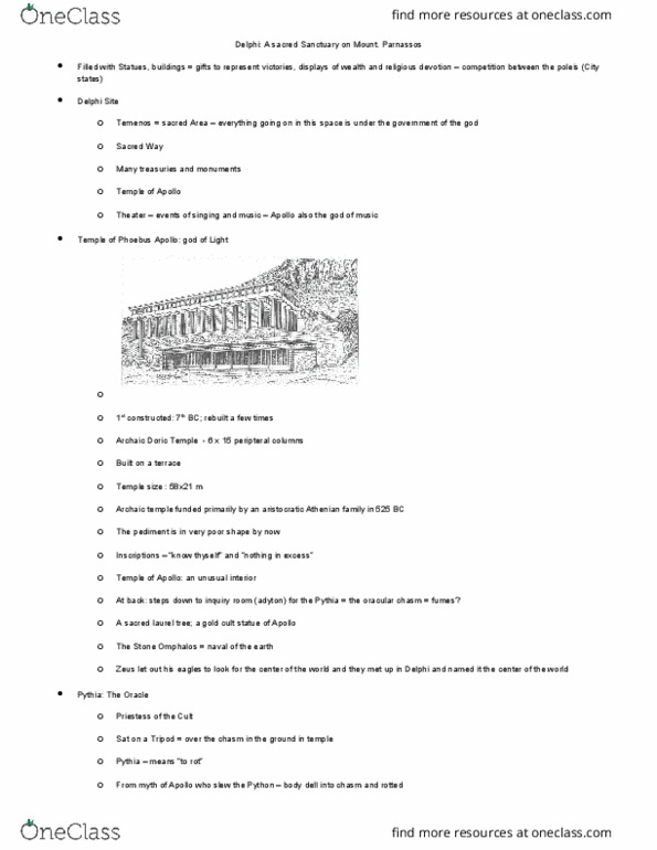 CLAS 2P34 Lecture Notes - Lecture 10: Pediment, Chryselephantine Sculpture, Omphalos thumbnail