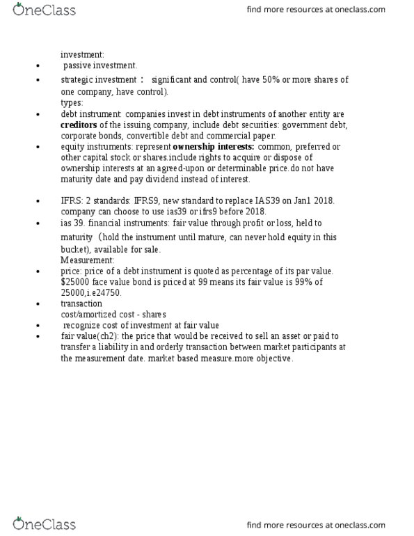 ADMS 3585 Lecture Notes - Lecture 3: Ias 39, Commercial Paper thumbnail