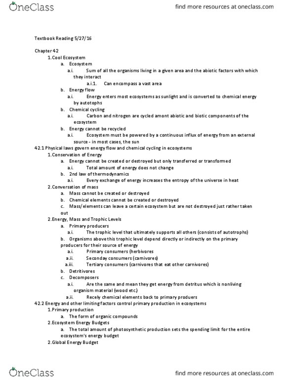 BILD 3 Chapter Notes - Chapter 1: Herbivore, Detritivore, Decomposer thumbnail