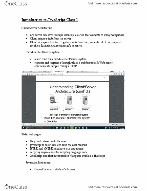 SYST10199 Lecture Notes - Lecture 1: Data Validation, Xhtml, Scripting Language thumbnail