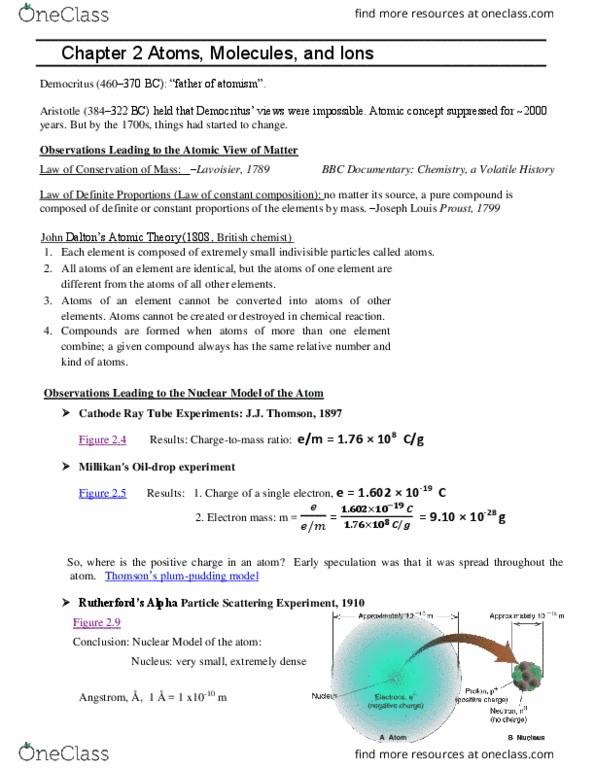 CHM 151 Lecture Notes - Lecture 2: Chemical Formula, Aluminium Oxide, Nonmetal thumbnail