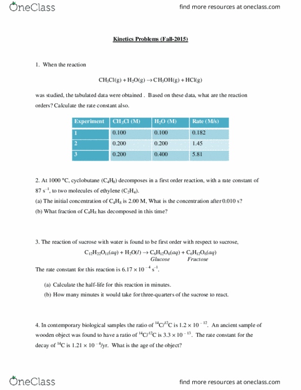 CHEM 1032 Lecture Notes - Lecture 4: Ethylene, Activation Energy, Cyclobutane thumbnail