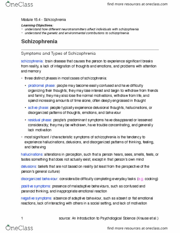 PSYCH101 Chapter Notes - Chapter 15: Amygdala, Prefrontal Cortex, Frontal Lobe thumbnail