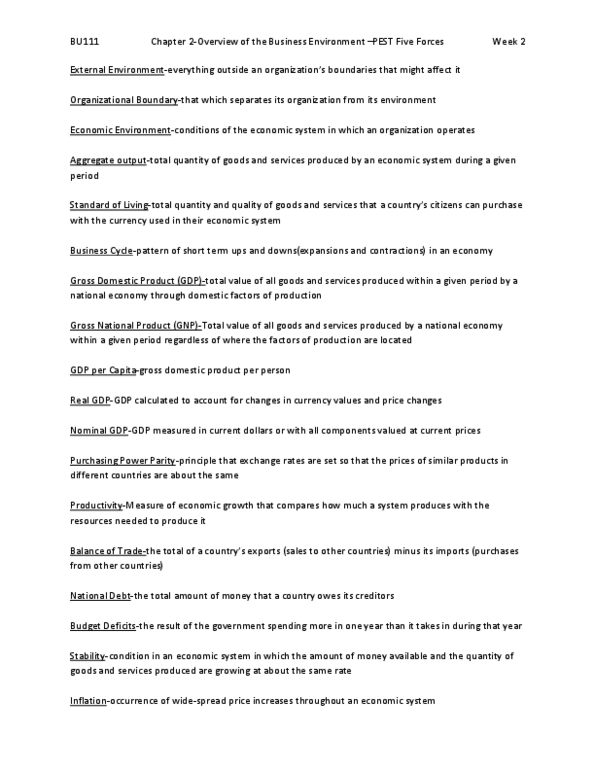 BU111 Lecture Notes - Lecture 2: Gross Domestic Product, Money Supply thumbnail