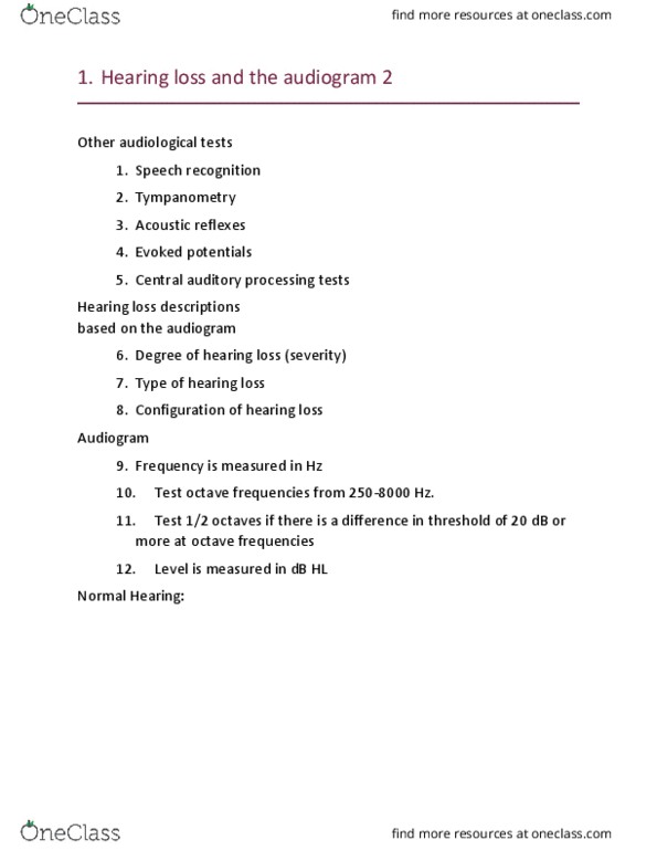 C_S_D 4340 Lecture Notes - Lecture 2: Head Injury, Earwax, Outer Ear thumbnail