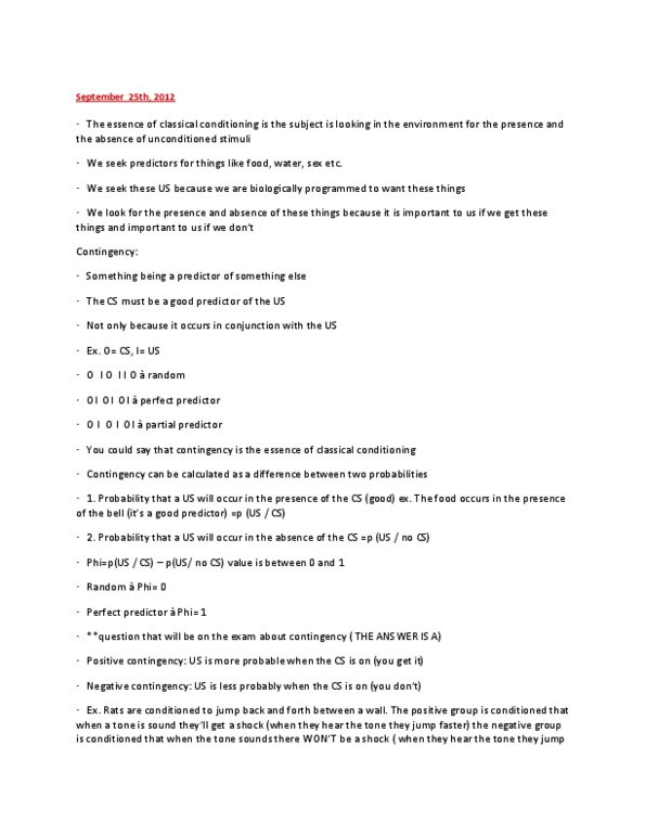 PSYC 2330 Lecture Notes - Lecture 6: Sundae, Classical Conditioning thumbnail