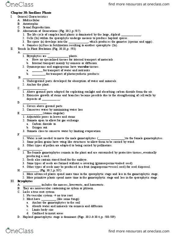 BIOL 1120 Lecture Notes - Lecture 15: Lycopodiophyta, Fern Ally, Lycopodiopsida thumbnail