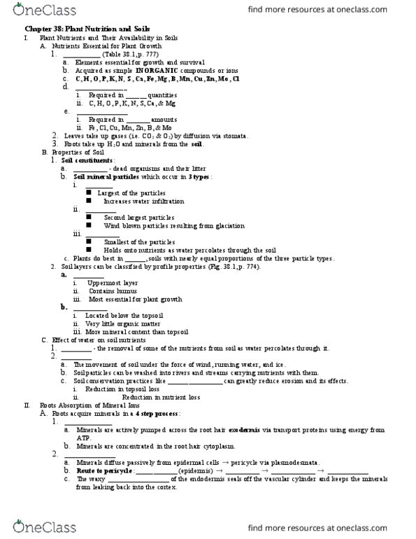 BIOL 1120 Lecture Notes - Lecture 19: Xylem, Soil Ph, Soil Conservation thumbnail