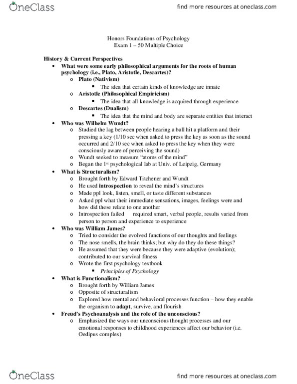 PSYC 1101 Lecture Notes - Lecture 2: Phineas Gage, Reuptake, Neurotransmission thumbnail