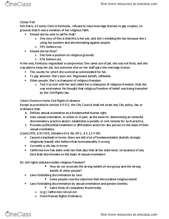 CRM/LAW C10 Lecture Notes - Lecture 18: Native American Church, Hobby Lobby, Peyote thumbnail