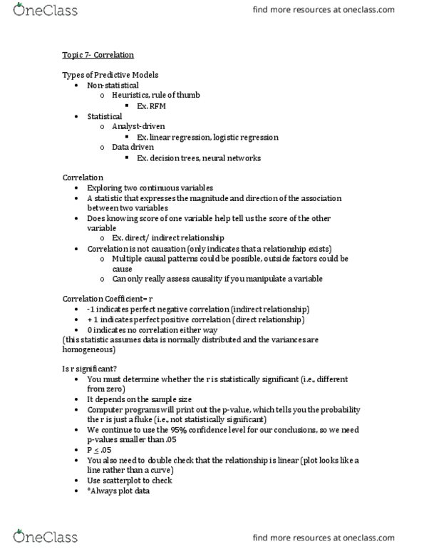 MKTG 3596 Lecture Notes - Lecture 7: Null Hypothesis, Tegra, Covariance thumbnail