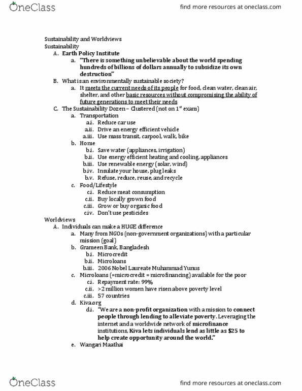 ISS 310 Lecture Notes - Lecture 4: Fruit Preserves, Muhammad Yunus, Green Belt Movement thumbnail