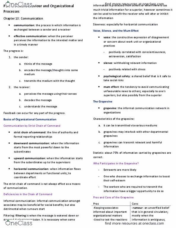 COMMERCE 1BA3 Chapter Notes - Chapter 10: Nonverbal Communication, American Recovery And Reinvestment Act Of 2009, Performance Improvement thumbnail