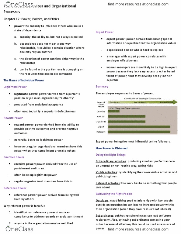 COMMERCE 1BA3 Chapter Notes - Chapter 12: Eth, Whistleblower, Corporate Social Responsibility thumbnail