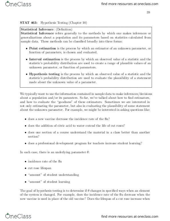 STAT 463 Lecture Notes - Lecture 4: Likelihood Function, Likelihood-Ratio Test, Point Estimation thumbnail