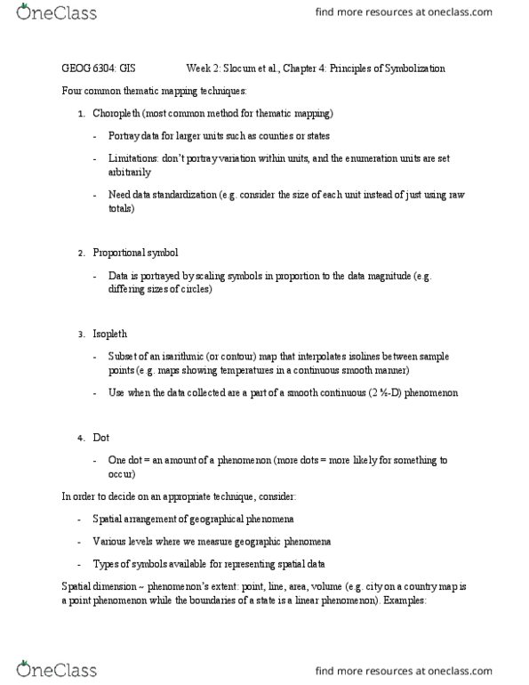 EMSE 6340 Chapter Notes - Chapter Slocum 4: Phenome, Contour Line thumbnail