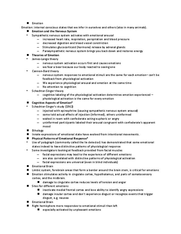 PSYC 2230 Lecture Notes - Lecture 2: Lateral Hypothalamus, Startle Response, Periaqueductal Gray thumbnail