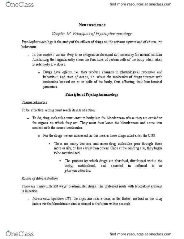 PSYC 211 Chapter Notes - Chapter 4.1: Intraperitoneal Injection, Blood Plasma, List Of Forgotten Realms Nations thumbnail