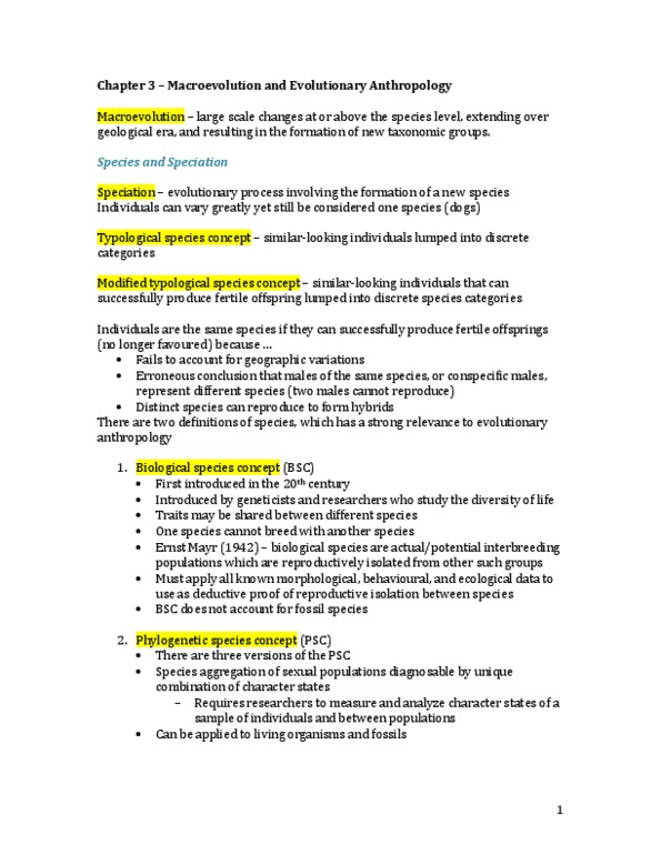 ANTB14H3 Chapter Notes - Chapter 3: Platypus, Punctuated Equilibrium, The Terminal thumbnail