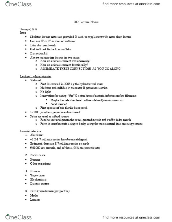 BIOL 202 Lecture Notes - Lecture 15: Amoebozoa, Microvillus, Eukaryote thumbnail