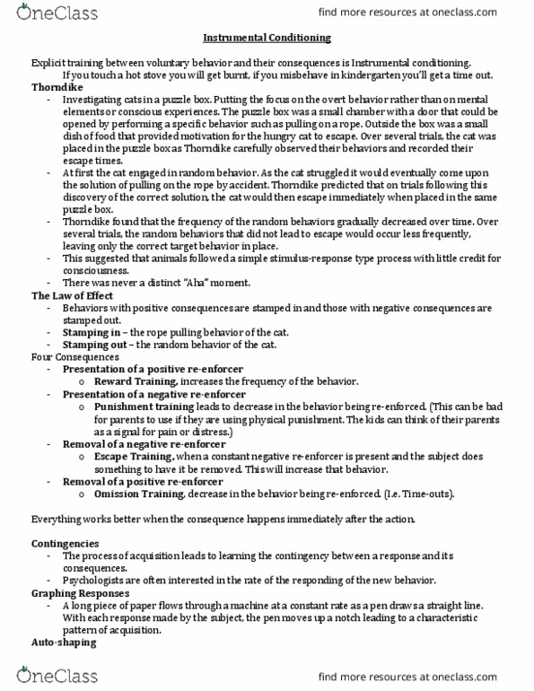 PSYCH 1X03 Lecture Notes - Lecture 5: Mandelbrot Set, B. F. Skinner, Learning thumbnail