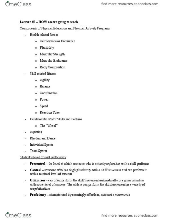 KNES 333 Lecture Notes - Lecture 7: Cadence Skill, Peer Tutor, Noise Reduction thumbnail